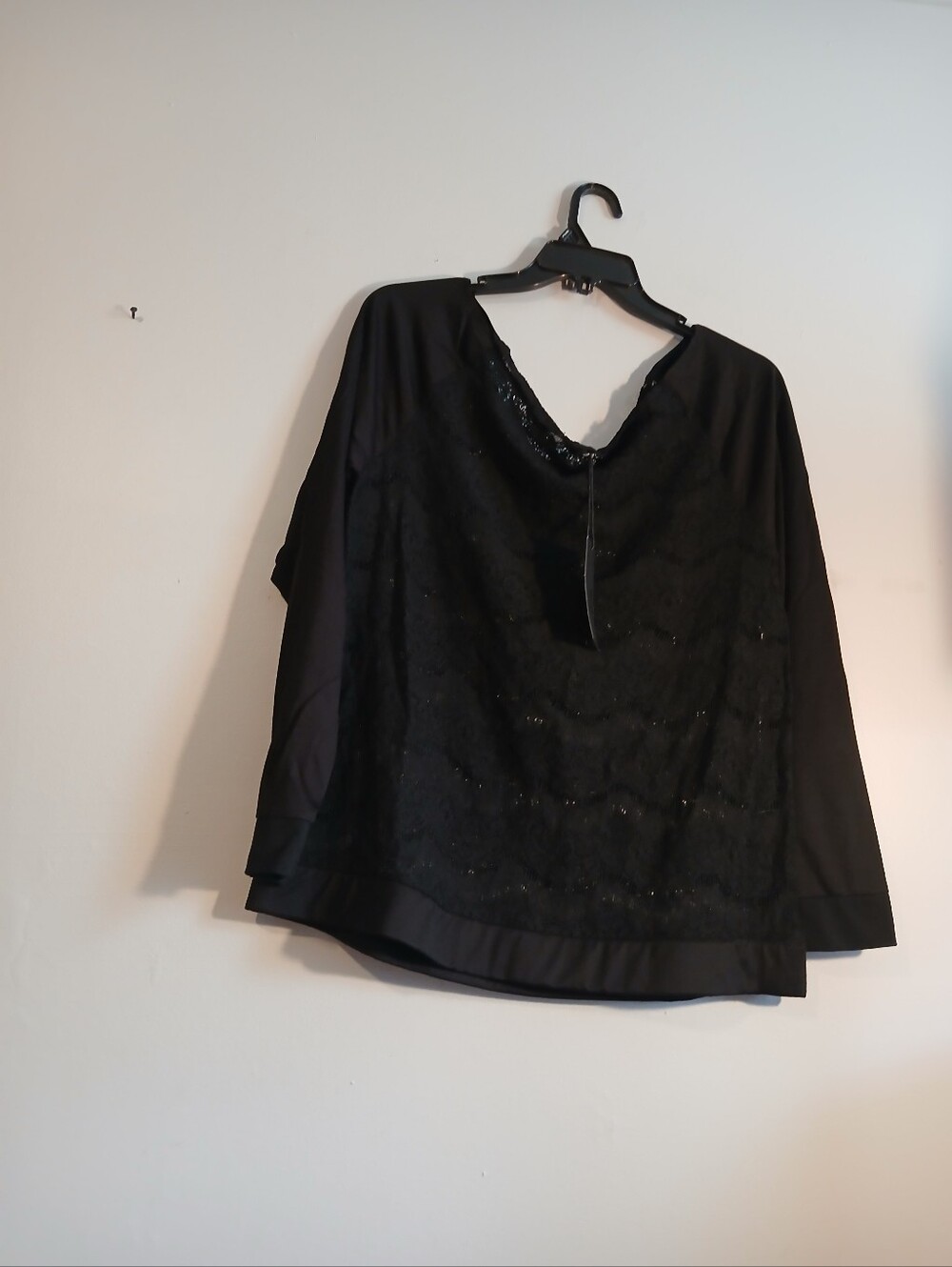 Poetic Justice Black Off The Shoulder Lace And Opaque Womens Top. Size 1X - Picture 5 of 9